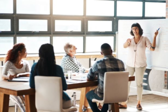 People working around a table