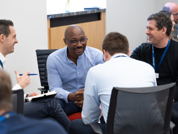 Participants engaging in group work