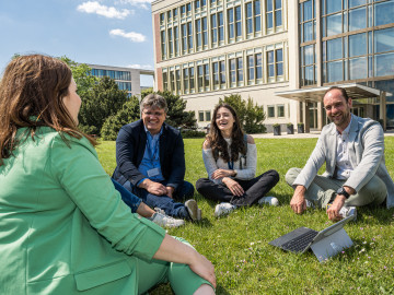 ESMT participants in the ESMT Garden