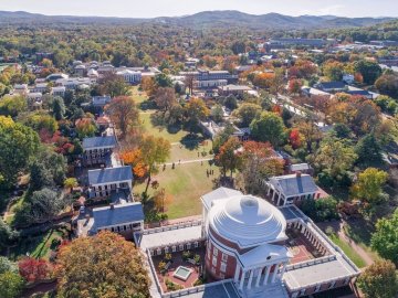 Aerial view of Charlottesville, VA. Source: charlottesville.gov