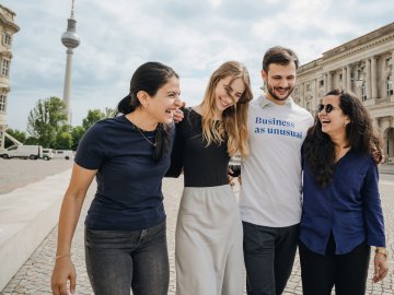 Students in front of TV tower