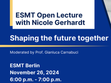 ESMT Open Lecture on organizational impact with Nicole Gerhardt