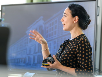 Professor Catalina Stefanescu-Cuntze in the classroom