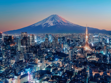 Tokyo city at sunset