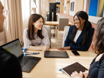 Female students on campus