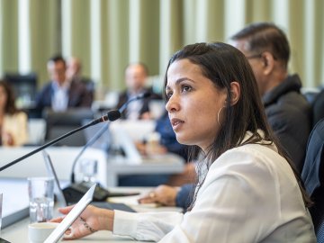 EMBA student sitting in class