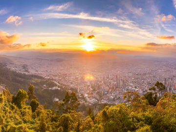 Sunrise over Bogota, Colombia