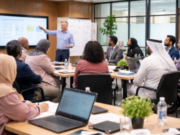 Participants engaged in a group discussion during a workshop session