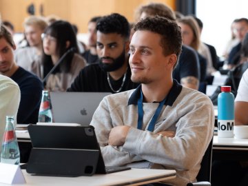 Masters students at ESMT Berlin during an orientation week lecture