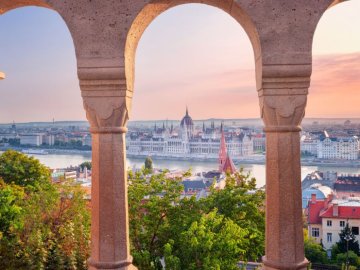 Image of the Hungarian Parliament Building as seen from the Fisherman's Bastion