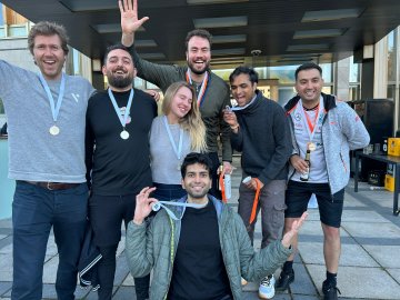 Punit Thakkar, Leif Steen and their medal winning student team at the ESMT Olympics