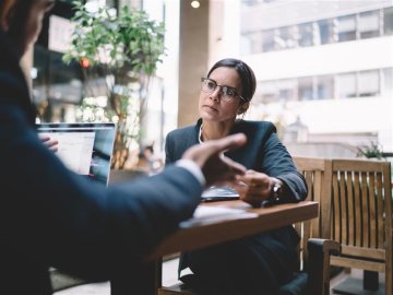 Businesswoman in conversation