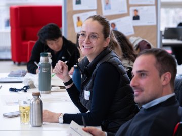 Part-time MBA student on campus  looking interested in the topic