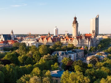 View of the New Town Hall (Neues Rathaus) in Leipzig 