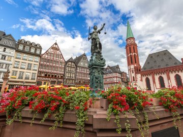 A photo of the Römerberg plaza in Frankfurt, Germany