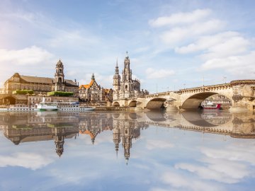 the "Canaletto view" showcasing the historic skyline of Dresden, Germany, viewed from across the River Elbe