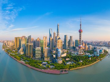 An image of the downtown area of Shanghai, China