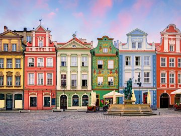 Main square of the old town of Poznan, Poland on a summer's day