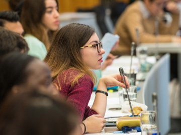 ESMT Berlin Master's student listening intently