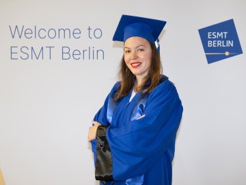 ESMT Global Online MBA alum Cătălina Costache at her graduation
