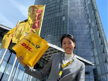 The ESMT Master in Global Management student Yinghan Chen at her DHL internship 