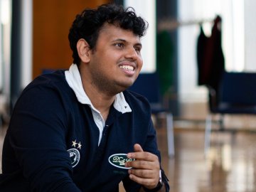 ESMT Master in Innovation and Entrepreneurship student Vaibhav Jain on campus