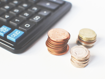 Calculator and coins