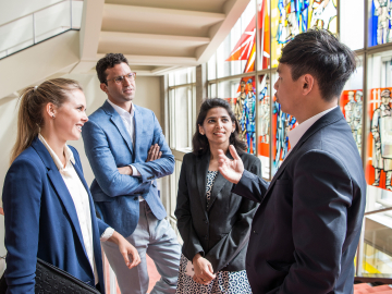 MBAs on stairs