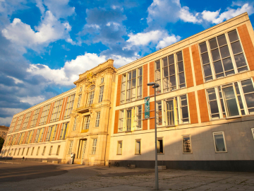 This is a photo of the front of the ESMT Berlin building.