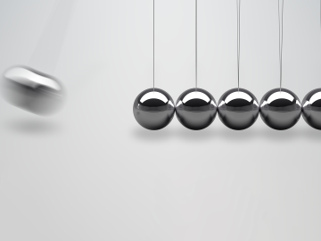 3D rendered illustration of Newtons cradle - balancing balls - Leading change initiatives