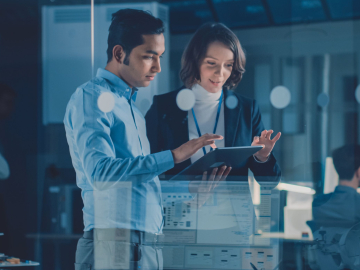 Two managers with a tablet