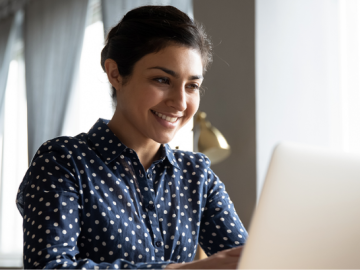 Female working on laptop
