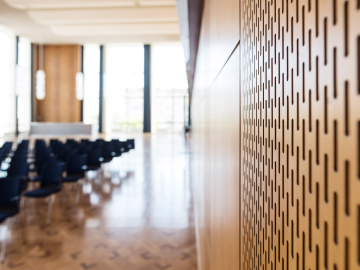 A photo of a conference hall