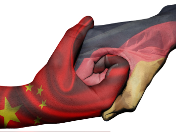 Handshake between China and Germany