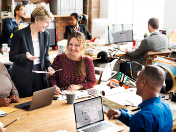 Group of people working at an office