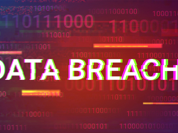Data breach text with numbers in the background 