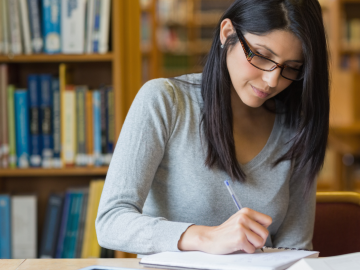 MBA student in a library