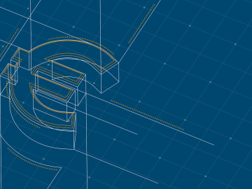 Currency EUR (European Euro) isometric symbol