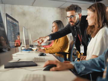 Students learning programming