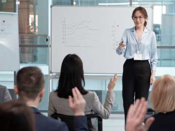 Business students having a lecture