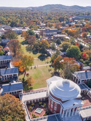 Aerial view of Charlottesville, VA. Source: charlottesville.gov