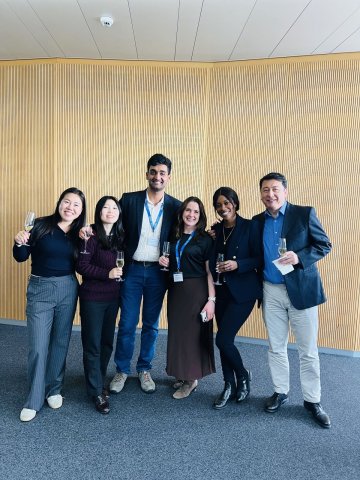 ESMT Berlin student Gloria Mopotu and friends on exchange in Switzerland