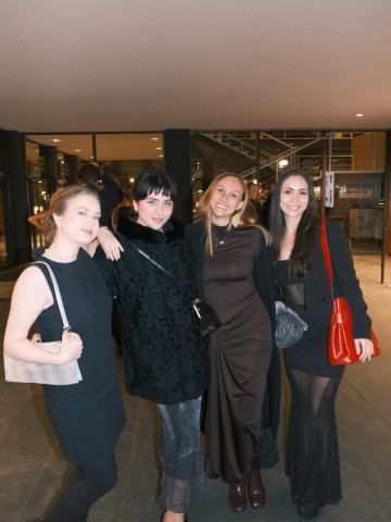 The ESMT Berlin Master in Innovation and Entrepreneurship student Valentina Vergara Stange and classmates ready for a ball