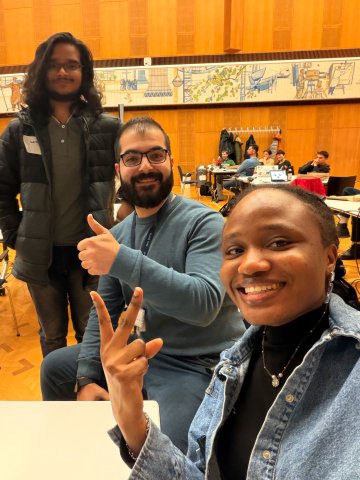 ESMT Global Master in Management student Morade Adeniji and classmates on the ESMT campus