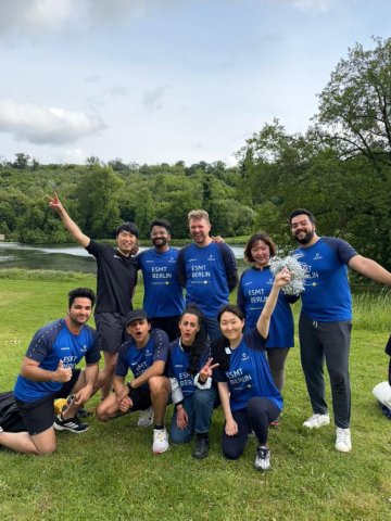 ESMT Berlin Full-time MBA student Scott Davis and some of his cohort at MBAT