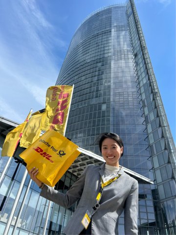 The ESMT Master in Global Management student Yinghan Chen at her DHL internship 