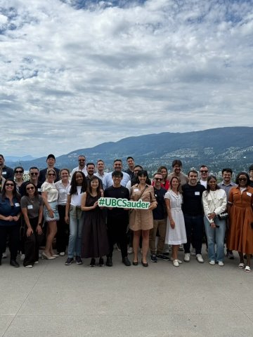 ESMT Berlin Part-time MBA student Tim Krewerth and exchange peers in Vancouver