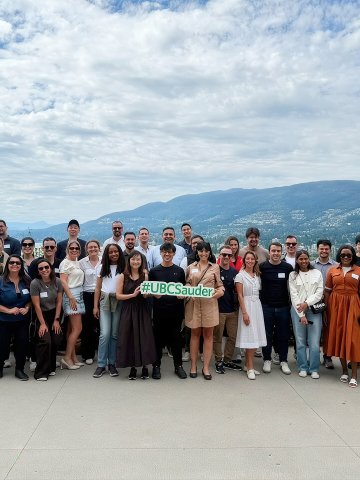 ESMT Berlin Part-time MBA student Tim Krewerth and exchange peers in Vancouver