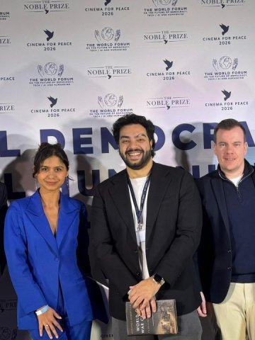 A group of ESMT Berlin students at the World Forum 2026