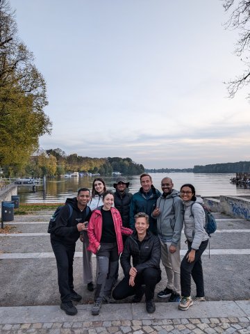 A group of ESMT Part-time MBA students on a team building exercise